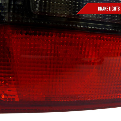 1992-1995 Honda Civic Tail Lights (Chrome Housing/Red Smoked Lens)