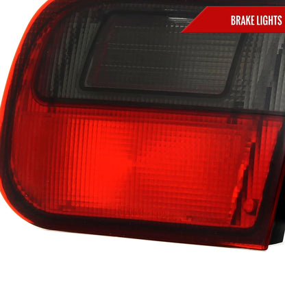 1992-1995 Honda Civic Tail Lights (Chrome Housing/Red Smoked Lens)
