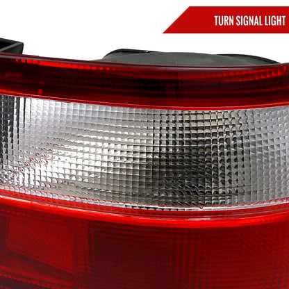 1992-1995 Honda Civic Tail Lights (Chrome Housing/Red Clear Lens)