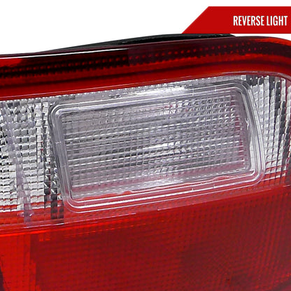 1992-1995 Honda Civic Tail Lights (Chrome Housing/Red Clear Lens)