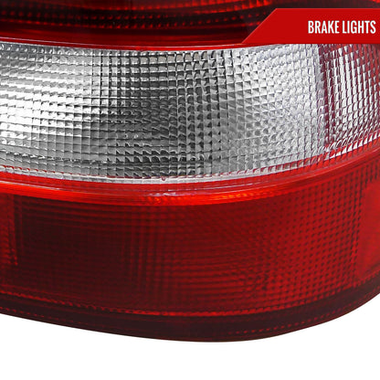 1992-1995 Honda Civic Tail Lights (Chrome Housing/Red Clear Lens)