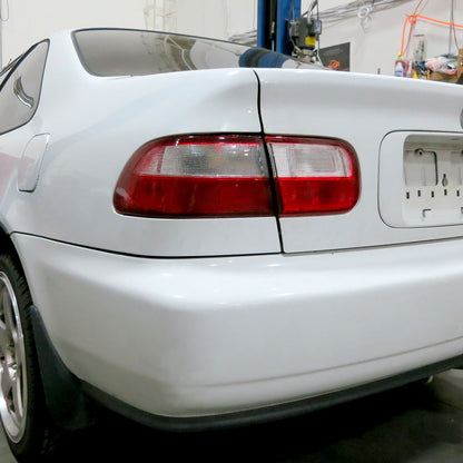 1992-1995 Honda Civic Tail Lights (Chrome Housing/Red Clear Lens)