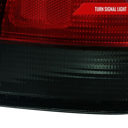 1996-2000 Honda Civic Coupe Tail Lights (Chrome Housing/Red Smoked Lens)