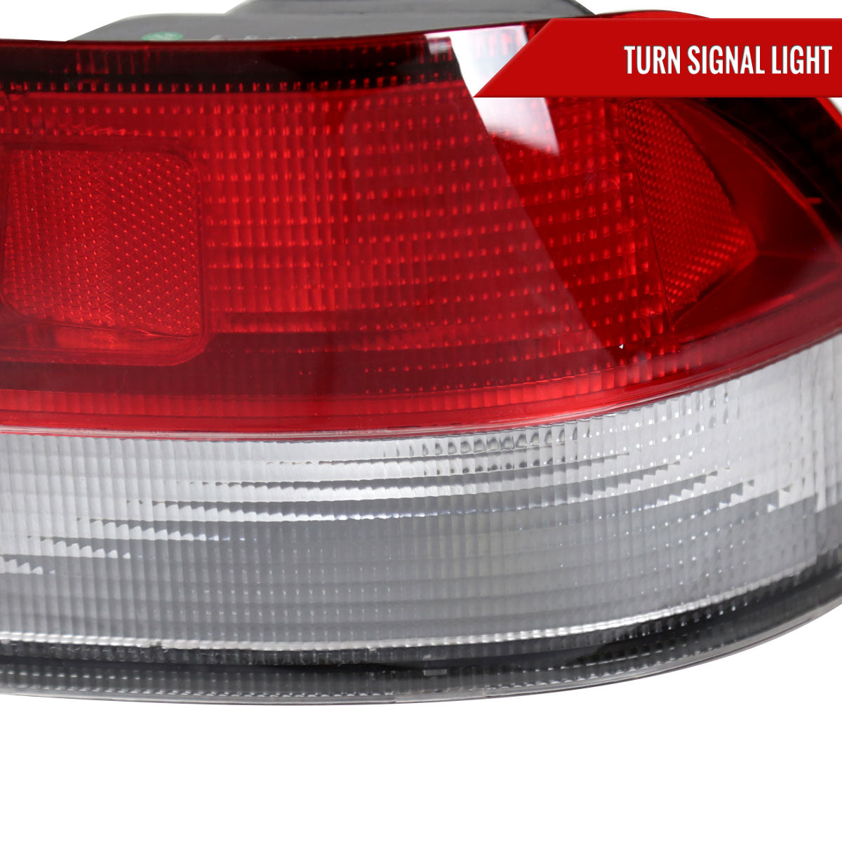 1996-2000 Honda Civic Coupe Tail Lights (Chrome Housing/Red Clear Lens)