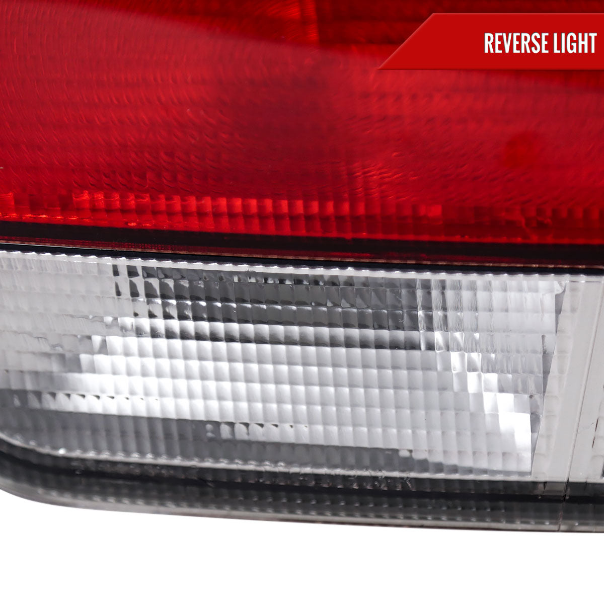 1996-2000 Honda Civic Coupe Tail Lights (Chrome Housing/Red Clear Lens)