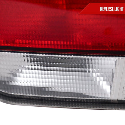 1996-2000 Honda Civic Coupe Tail Lights (Chrome Housing/Red Clear Lens)