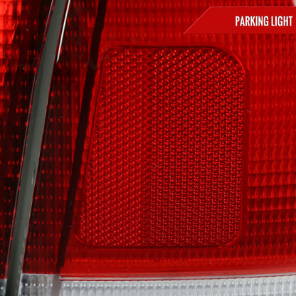 1996-1998 Honda Civic Sedan Tail Lights w/ Bulbs (Chrome Housing/Red Clear Lens)