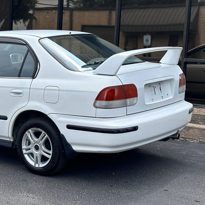 1996-1998 Honda Civic Sedan Tail Lights w/ Bulbs (Chrome Housing/Red Clear Lens)