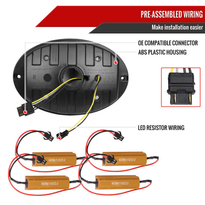1997-2004 Chevrolet Corvette C5 4 PC LED Bar Tail Lights (Chrome Housing/Red Lens)