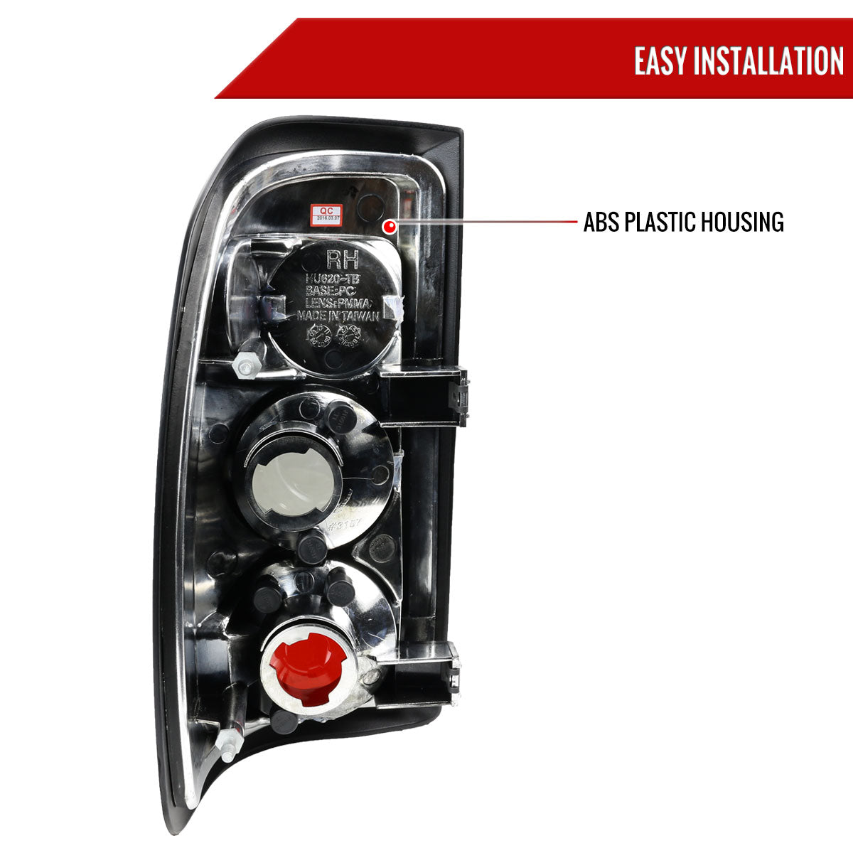 1997-2004 Dodge Dakota Tail Lights (Matte Black Housing/Clear Lens)