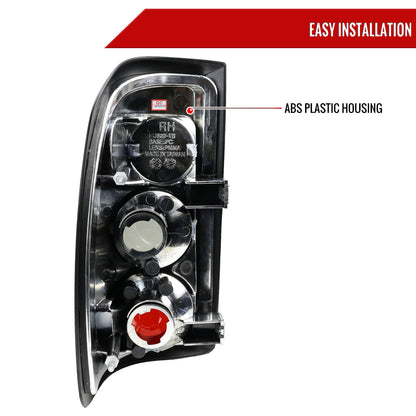 1997-2004 Dodge Dakota Tail Lights (Matte Black Housing/Clear Lens)