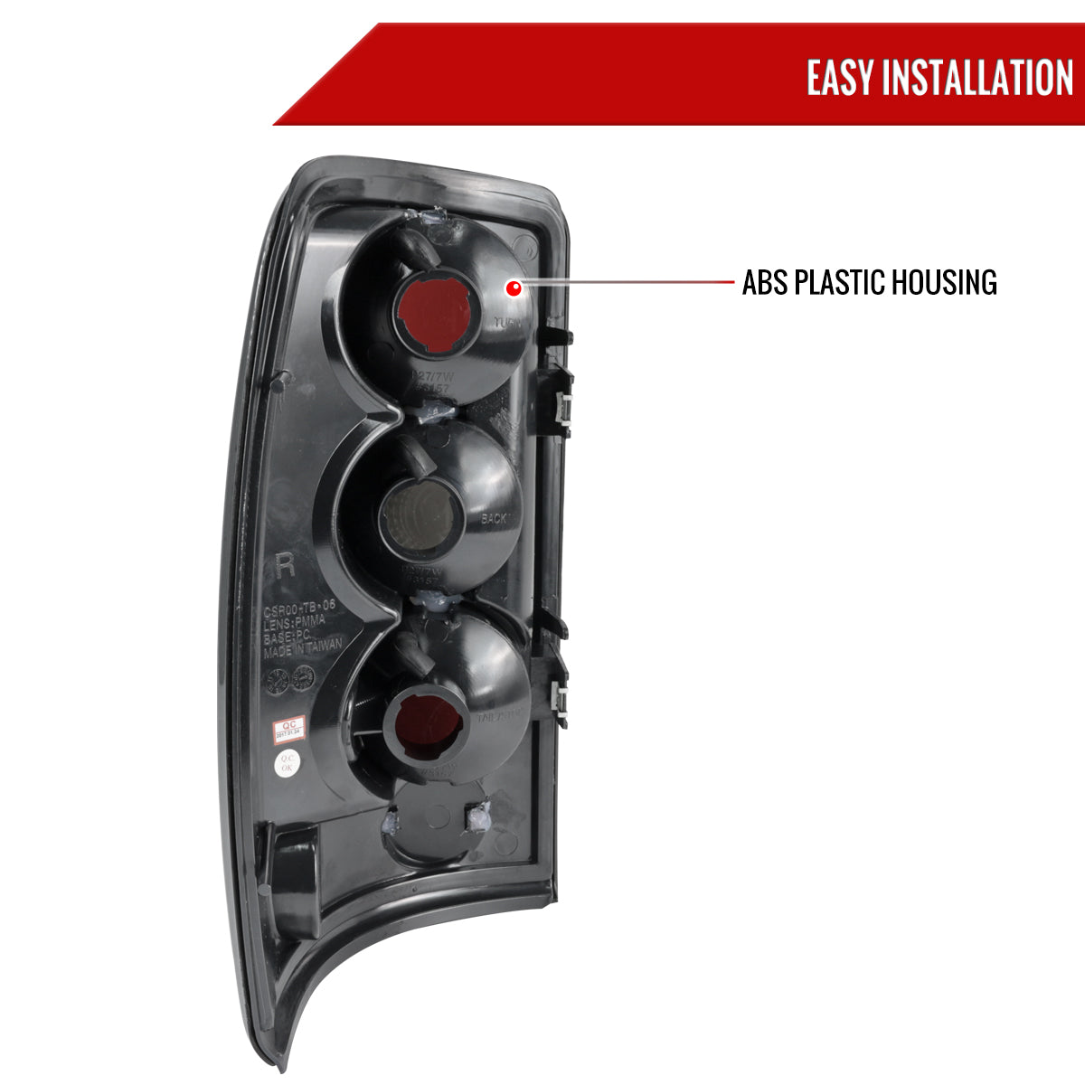 2000-2006 Chevrolet GMC Tahoe/Yukon/Suburban Tail Lights (Chrome Housing/Clear Lens)