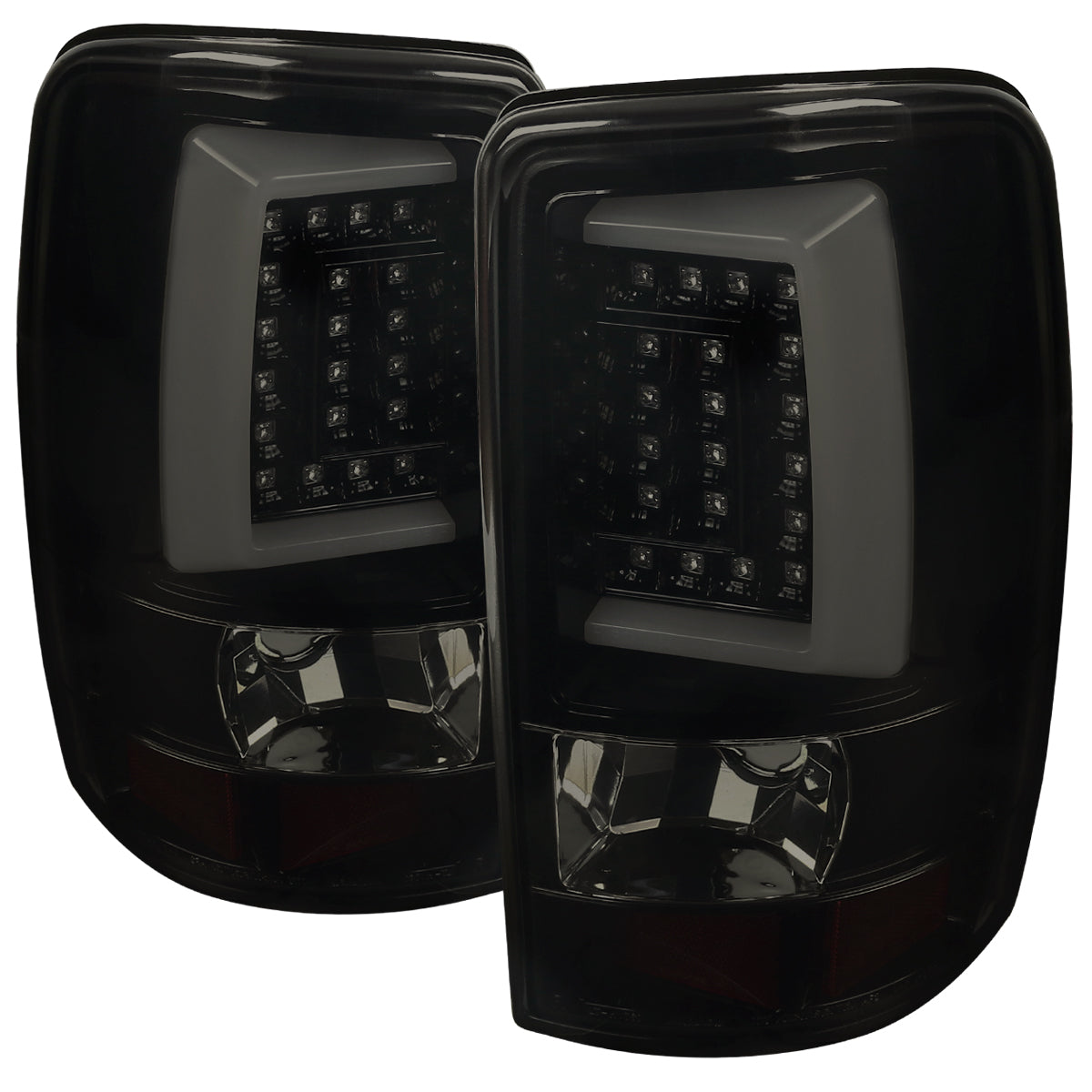 2000-2006 Chevrolet Suburban/Tahoe GMC Yukon/Yukon XL LED C Bar Tail Lights (Glossy Black Housing/Smoked Lens)