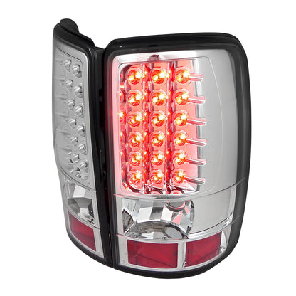 2000-2006 Chevrolet Suburban/Tahoe GMC Yukon/Yukon XL LED Tail Lights (Chrome Housing/Clear Lens)