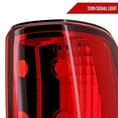 2000-2006 Chevrolet Suburban/Tahoe GMC Yukon/Yukon XL Tail Lights (Chrome Housing/Red Clear Lens)