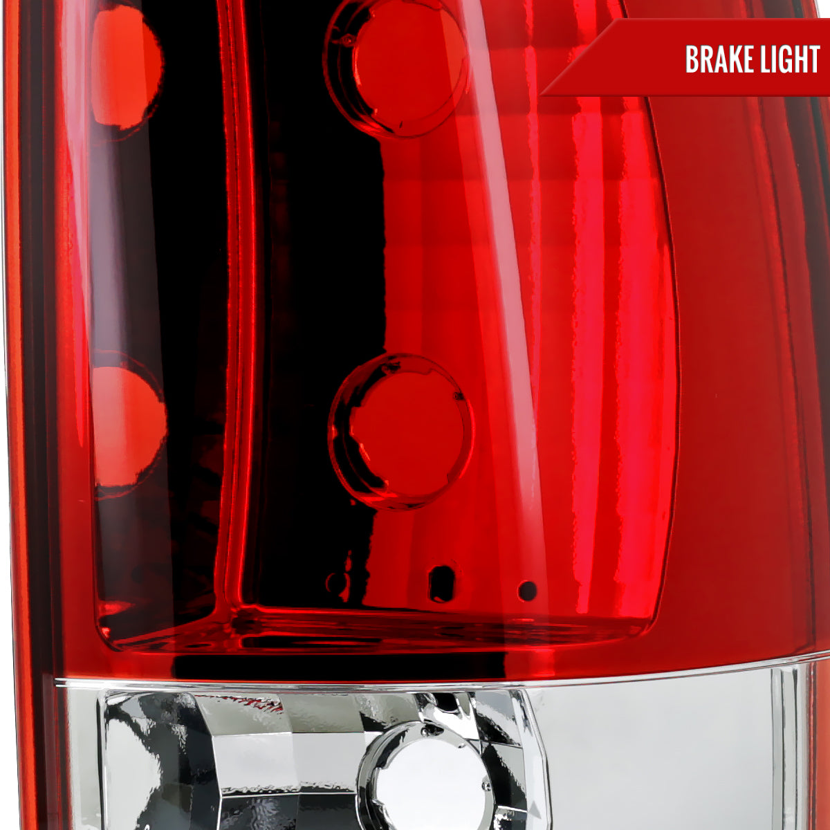 2000-2006 Chevrolet Suburban/Tahoe GMC Yukon/Yukon XL Tail Lights (Chrome Housing/Red Clear Lens)