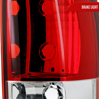 2000-2006 Chevrolet Suburban/Tahoe GMC Yukon/Yukon XL Tail Lights (Chrome Housing/Red Clear Lens)