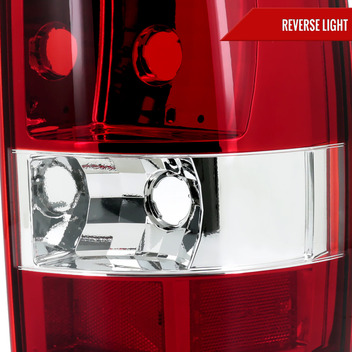 2000-2006 Chevrolet Suburban/Tahoe GMC Yukon/Yukon XL Tail Lights (Chrome Housing/Red Clear Lens)