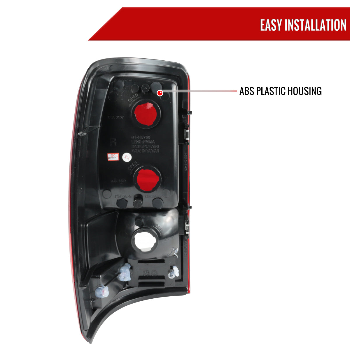 2000-2006 Chevrolet Suburban/Tahoe GMC Yukon/Yukon XL Tail Lights (Chrome Housing/Red Clear Lens)