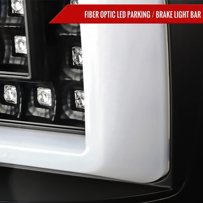 2000-2006 Chevrolet Suburban/Tahoe GMC Yukon/Yukon XL LED C Bar Tail Lights (Matte Black Housing/Clear Lens)