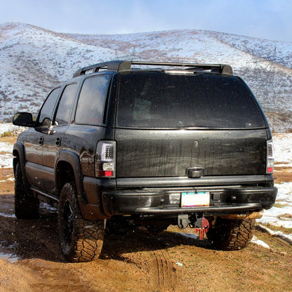 2000-2006 Chevrolet Suburban/Tahoe GMC Yukon/Yukon XL LED C Bar Tail Lights (Matte Black Housing/Clear Lens)