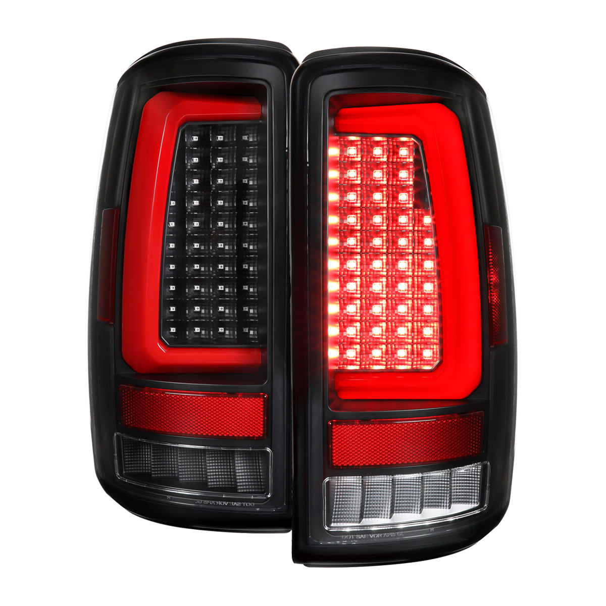 2000-2006 Tahoe/Suburban/Yukon Red LED Bar Tail Lights - Black/Clear