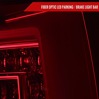 2000-2006 Chevrolet Suburban/Tahoe GMC Yukon/Yukon XL LED C Bar Tail Lights (Chrome Housing/Red Smoked Lens)