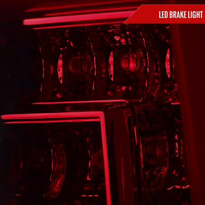 2000-2006 Chevrolet Suburban/Tahoe GMC Yukon/Yukon XL LED C Bar Tail Lights (Chrome Housing/Red Smoked Lens)