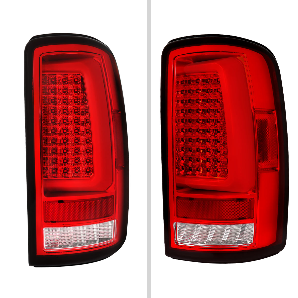 2000-2006 Tahoe/Suburban/Yukon LED C-Bar Tail Lights - Chrome/Red - view 8