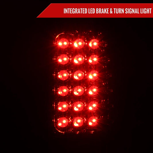 2000-2006 Chevrolet Suburban/Tahoe GMC Yukon/Yukon XL LED Tail Lights (Chrome Housing/Red Clear Lens)