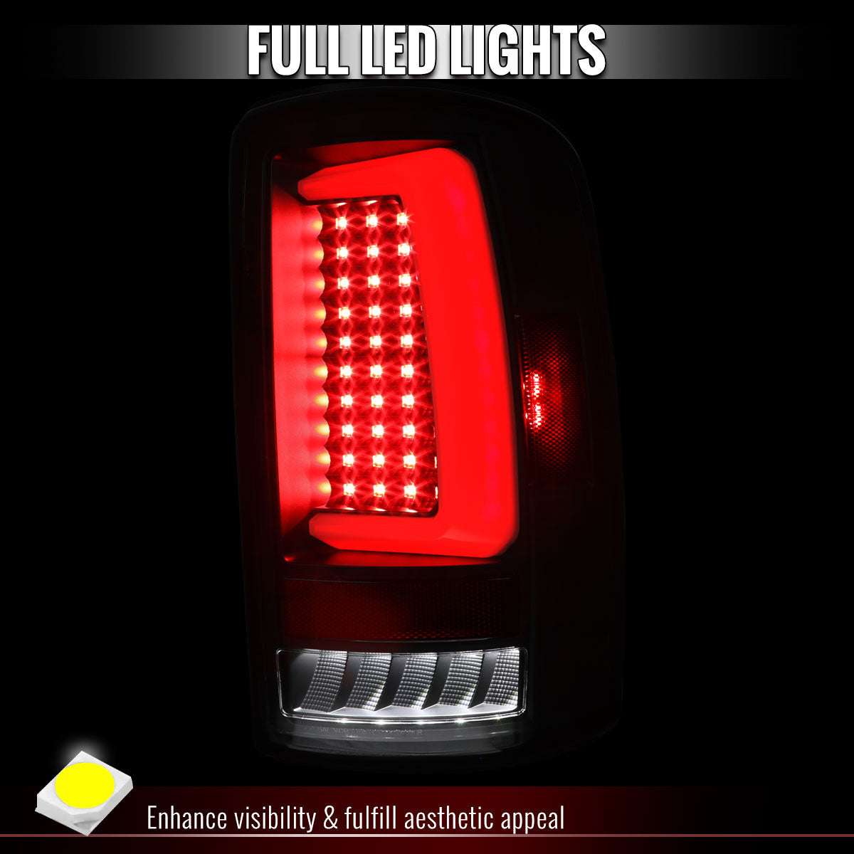 2000-2006 Tahoe/Suburban/Yukon LED C-Bar Tail Lights - Black/Smoked - view 2