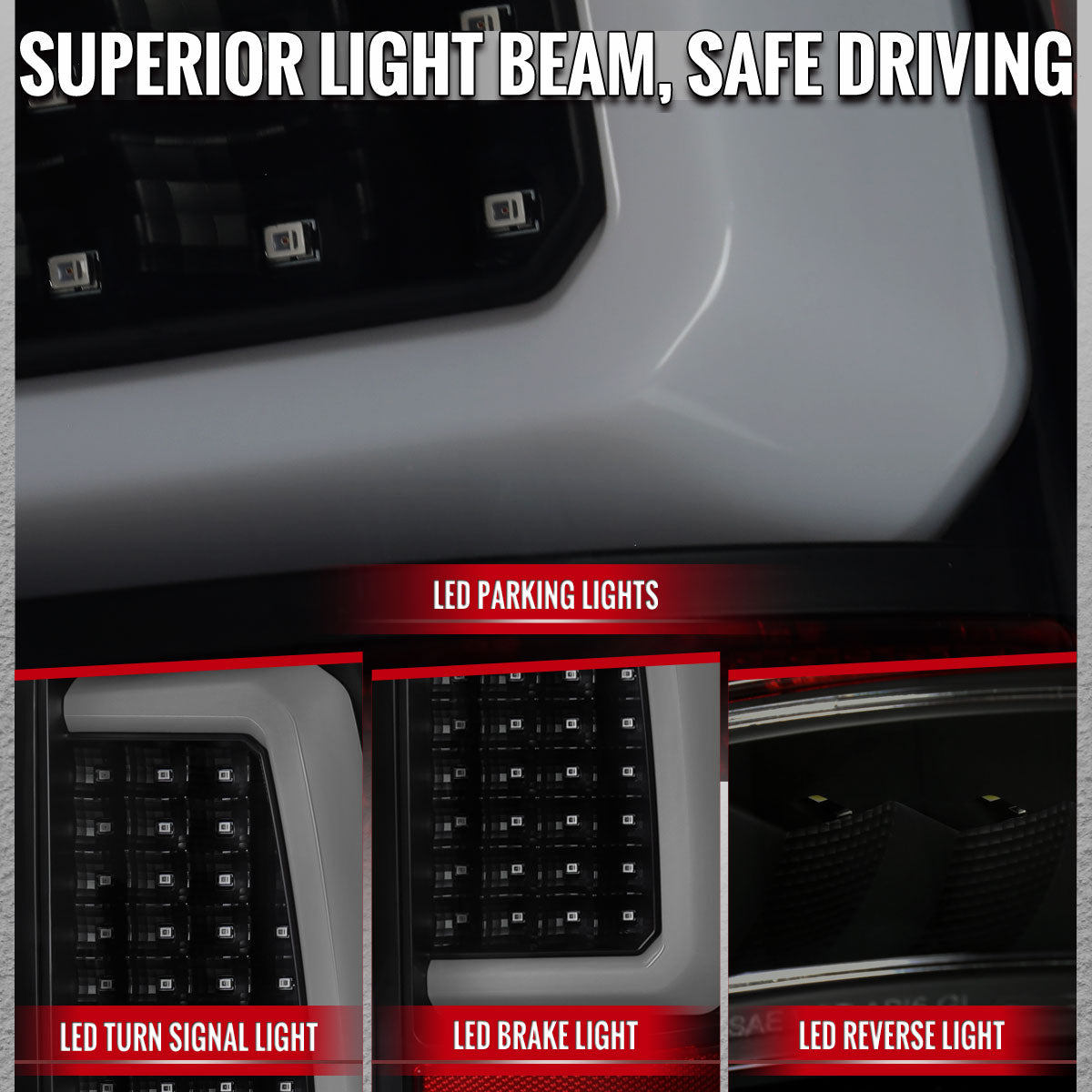 2000-2006 Tahoe/Suburban/Yukon LED C-Bar Tail Lights - Black/Smoked - view 3
