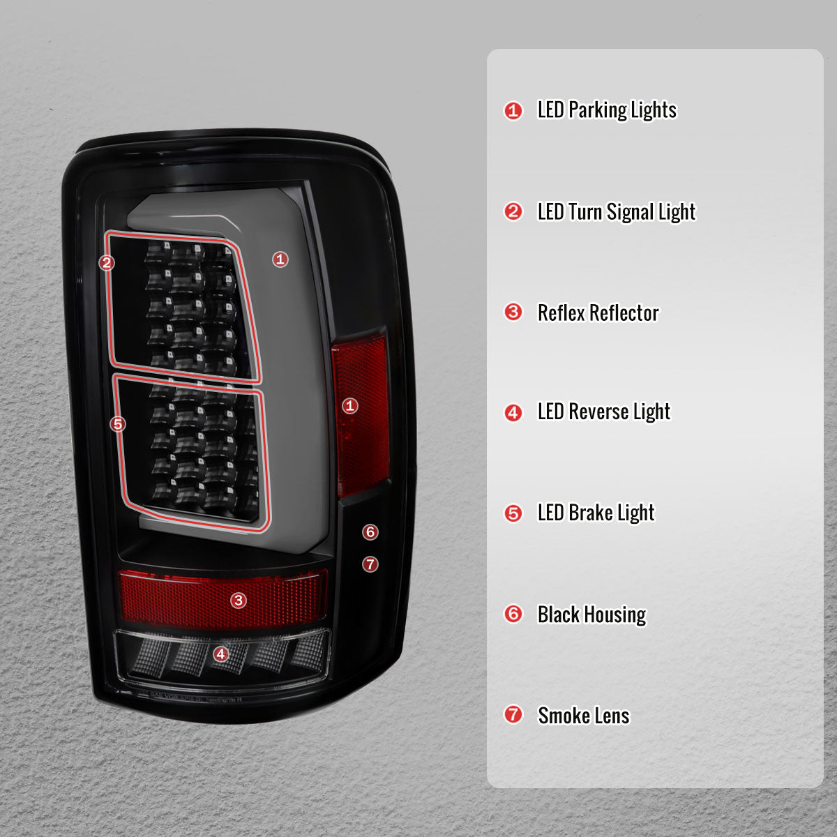 2000-2006 Tahoe/Suburban/Yukon LED C-Bar Tail Lights - Black/Smoked - view 4