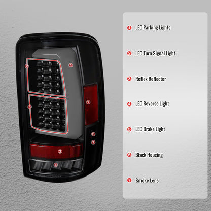 2000-2006 Tahoe/Suburban/Yukon LED C-Bar Tail Lights - Black/Smoked - view 4