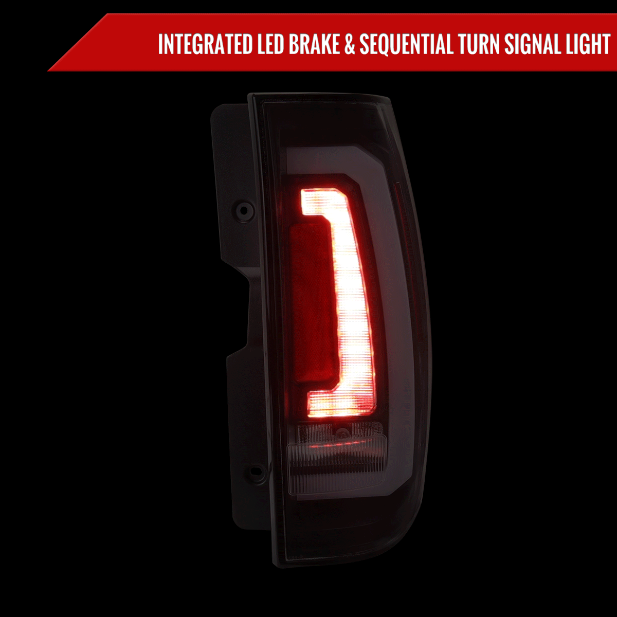 2007-2014 Chevrolet Tahoe/Suburban / 2007-2014 GMC Yukon/Yukon Denali LED Sequential Turn Signal Tail Lights  (Matte Black Housing/Clear Lens)