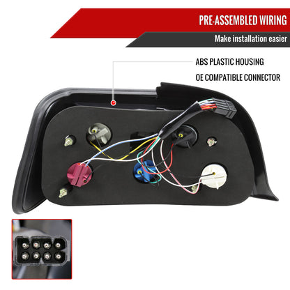 1992-1998 BMW E36 3 Series Coupe/Convertible Tail Lights (Chrome Housing/Red Clear Lens)