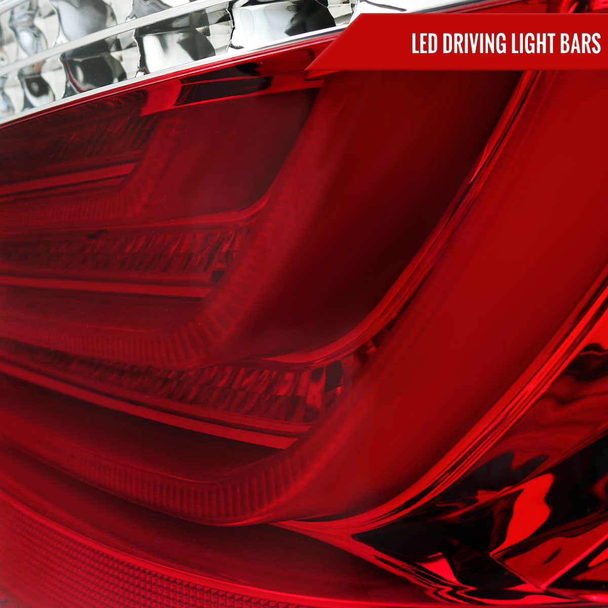 2004-2007 BMW E60 5 Series Sedan LED Tail Lights (Chrome Housing/Red Clear Lens)