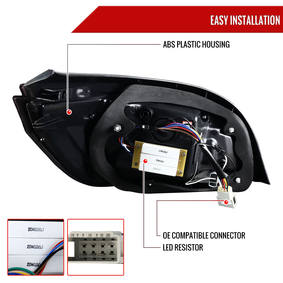 2008-2010 BMW E60 5 Series Sedan LED Tail Lights (Glossy Black Housing/Smoked Lens)