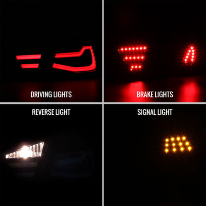 2006-2008 BMW E90 3 Series Sedan LED Tail Lights (Jet Black Housing/Clear Lens)