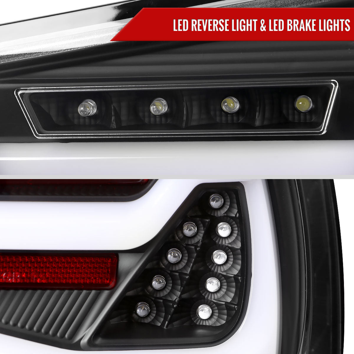 2009-2011 BMW E90 3-Series 4Dr Sedan Red LED Tail Light (Matte Black Housing/Clear Lens)