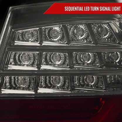 2009-2011 BMW E90 3-Series 4Dr Sedan Red LED Tail Light (Chrome Housing/Red Smoked Lens)