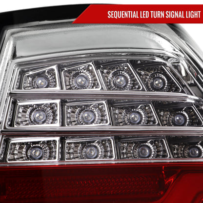 2009-2011 BMW E90 3-Series 4Dr Sedan Red LED Tail Light (Chrome Housing/Red Clear Lens)