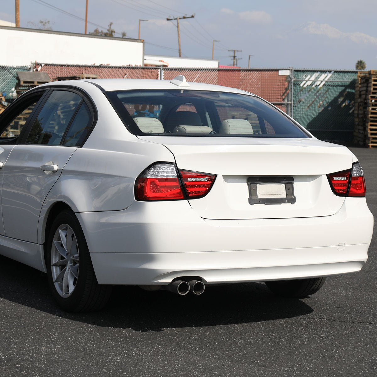 2009-2011 BMW E90 3-Series 4Dr Sedan Red LED Tail Light (Chrome Housing/Red Clear Lens)