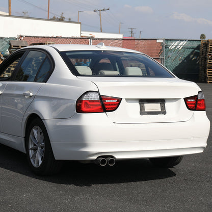 2009-2011 BMW E90 3-Series 4Dr Sedan Red LED Tail Light (Chrome Housing/Red Clear Lens)