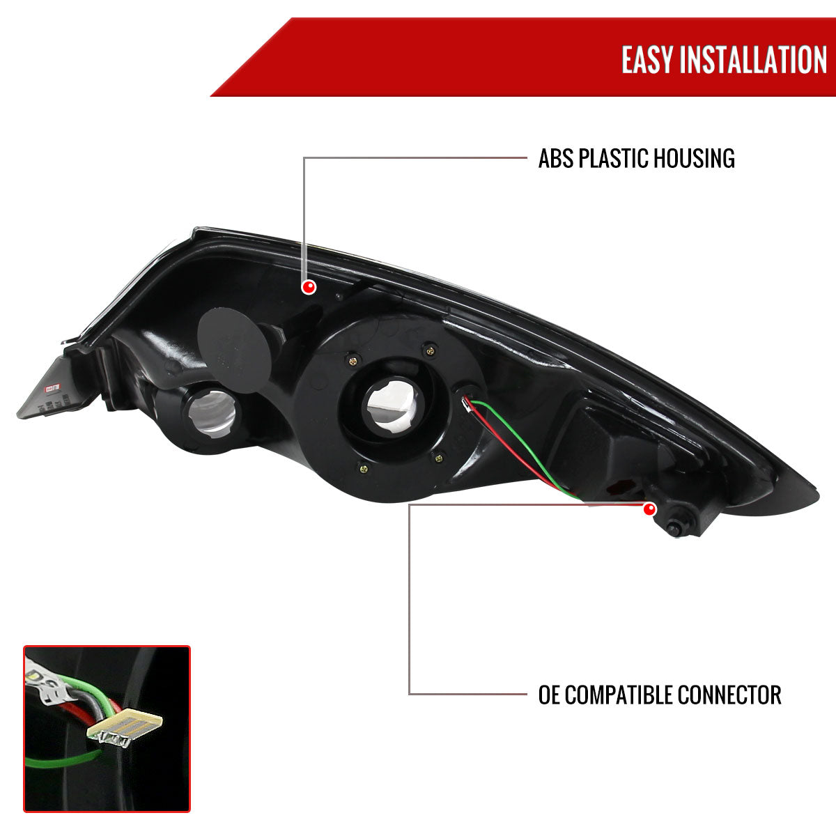 2006-2011 Mitsubishi Eclipse LED Tail Lights (Matte Black Housing/Clear Lens)
