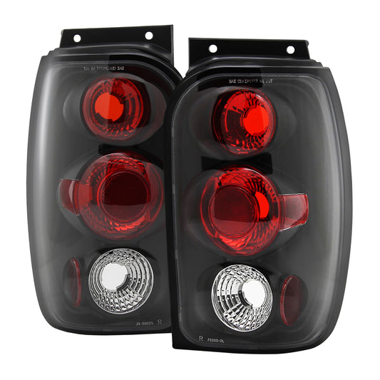 1998-2001 Ford Explorer Mercury Mountaineer Tail Lights (Matte Black Housing/Clear Lens)