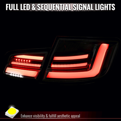 2011-2013 BMW 5 Series F10 Sedan Full LED Tail Lights with Sequential Turn Signal (Glossy Black Housing/Smoked Lens) - view 11
