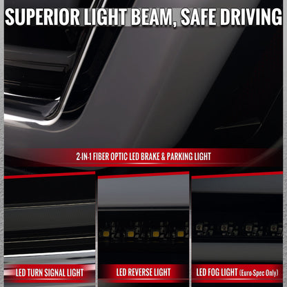 2011-2013 BMW 5 Series F10 Sedan Full LED Tail Lights with Sequential Turn Signal (Glossy Black Housing/Smoked Lens) - view 3