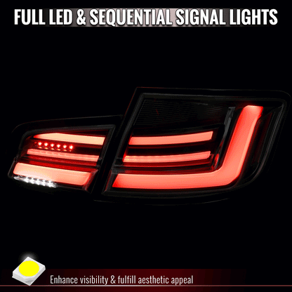 2011-2013 BMW F10 Sequential LED Tail Lights - Jet Black/Clear - view 11