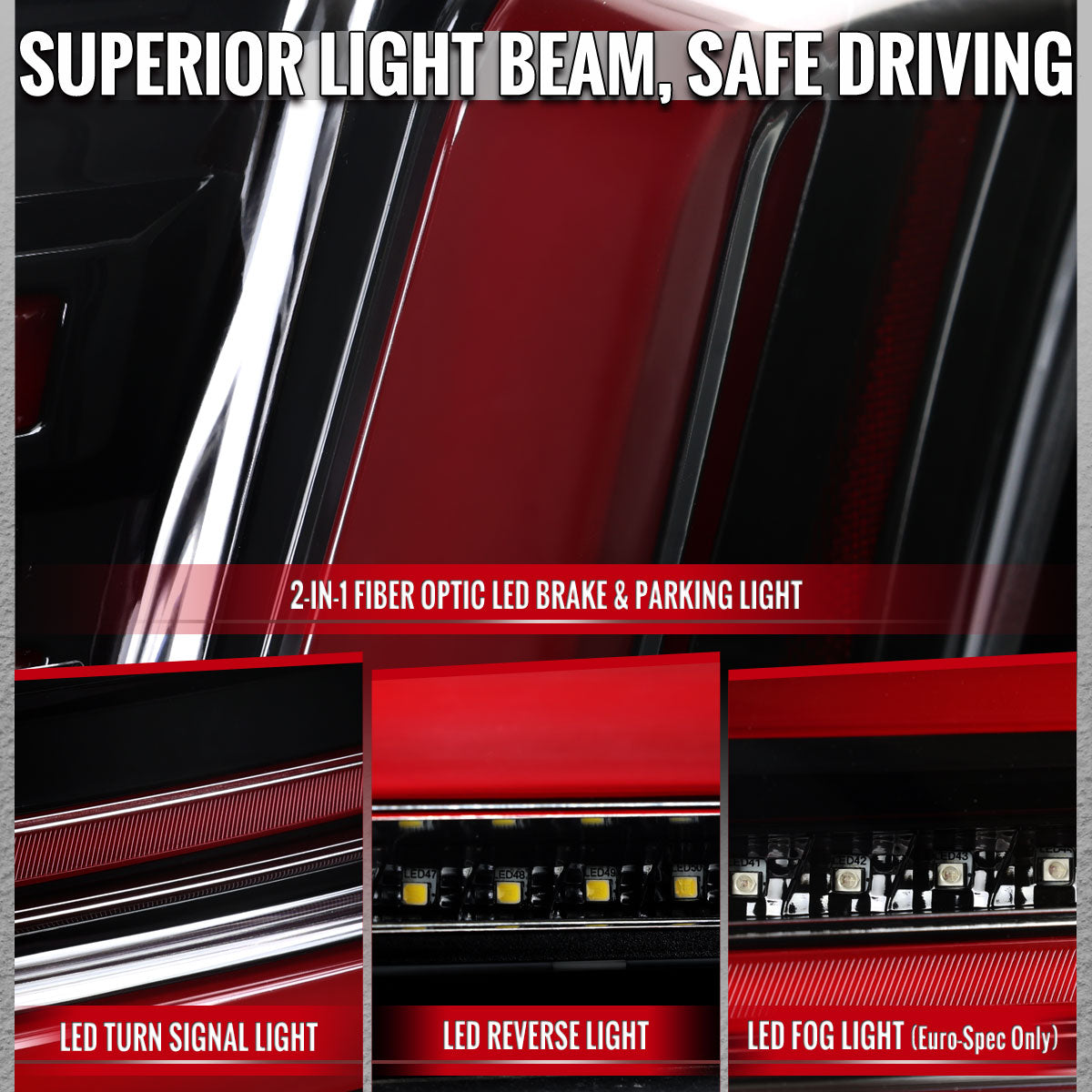 2011-2013 BMW F10 Sequential LED Tail Lights - Jet Black/Clear - view 3